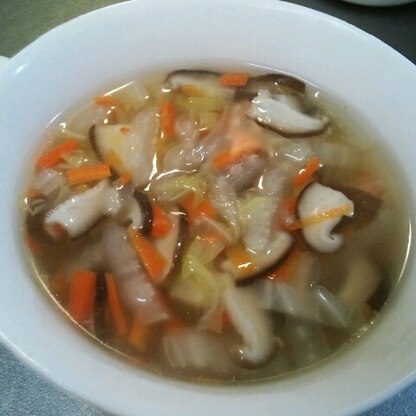 白菜としいたけの中華スープ